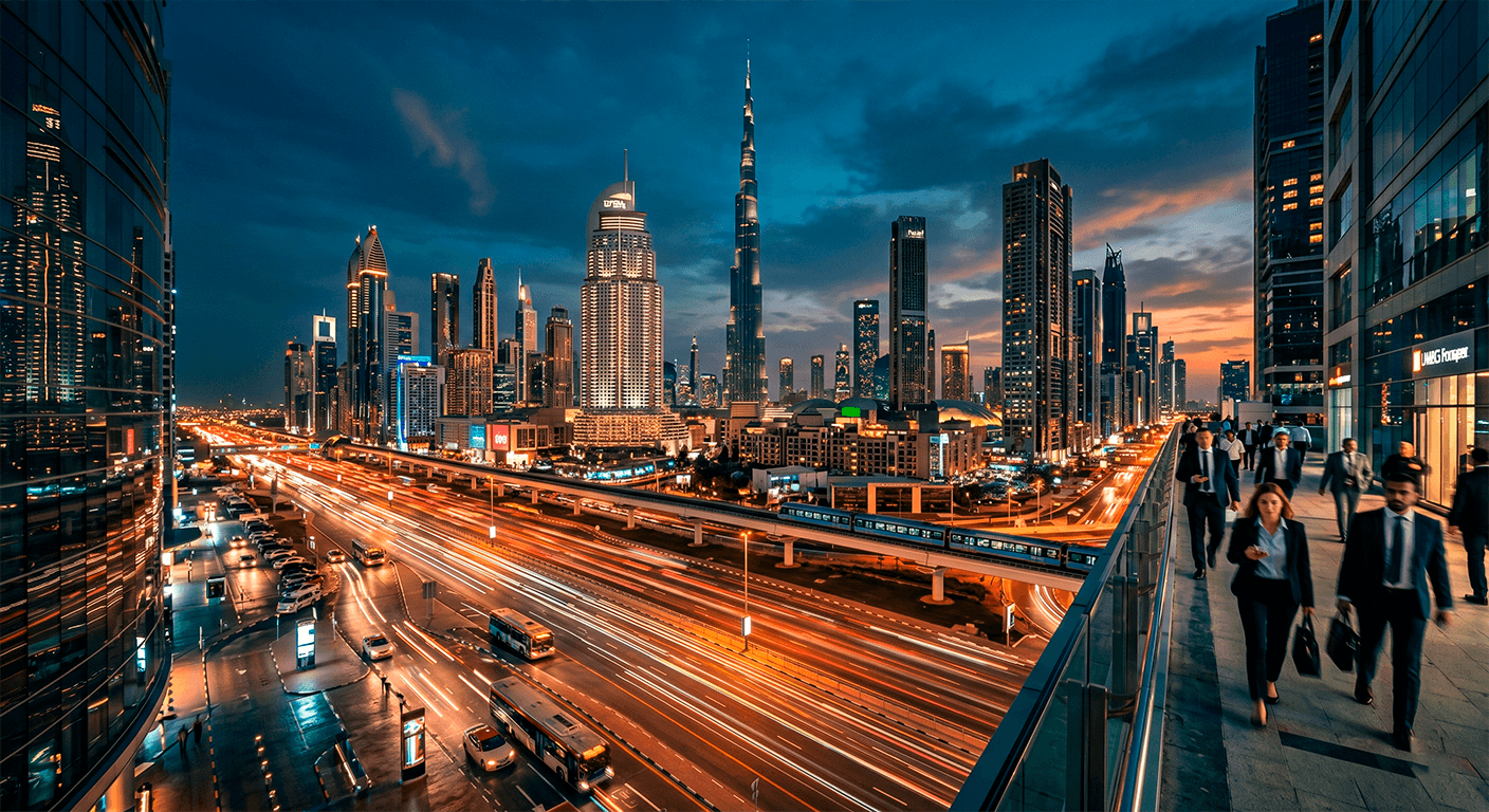 Dubai business district panorama - business setup